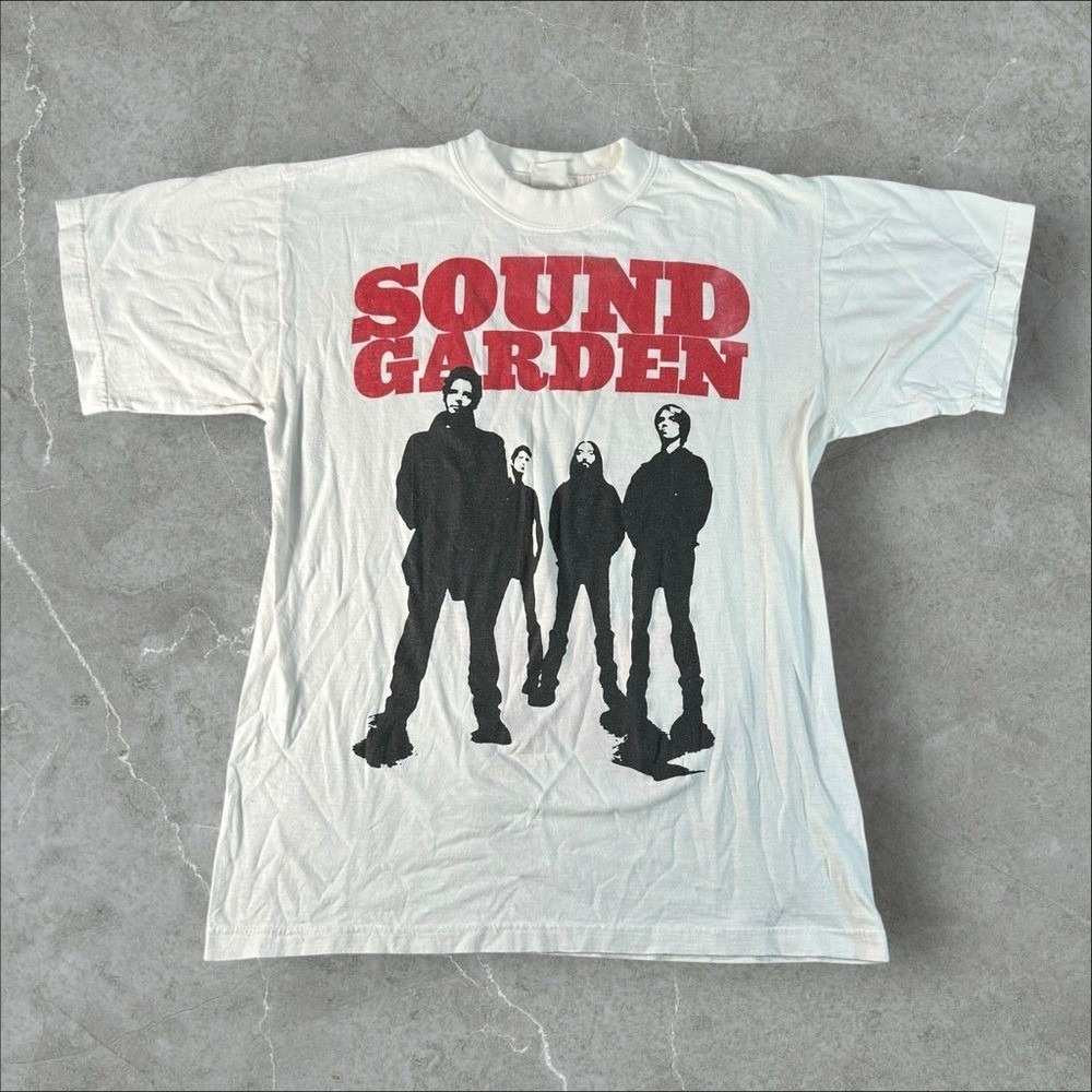 Vintage Soundgarden Shirt Mens Large White 90s Pretty Noose Parking Lot Grunge